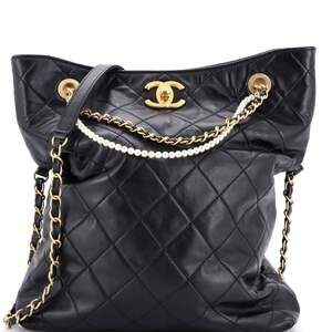 Chanel Pearl Strap Fold Over Shopping #242404C46B
